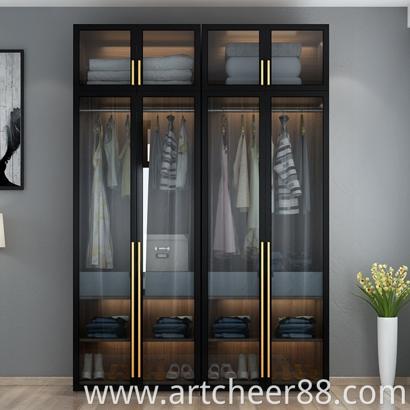 Modern Nordic Simplicity Easy To Clean And Assemble Glass Doors Bedroom Walk In Wardrobe Closet For Family House And Hotel Zf Cw 015 1 Jpg